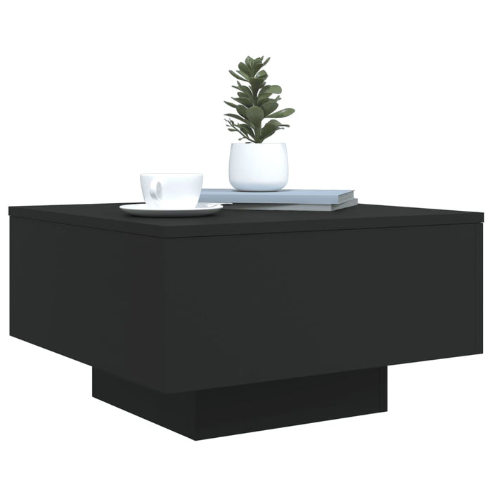 Măsuță de cafea cu lumini LED, negru, 55x55x31 cm - WALTI WALTI