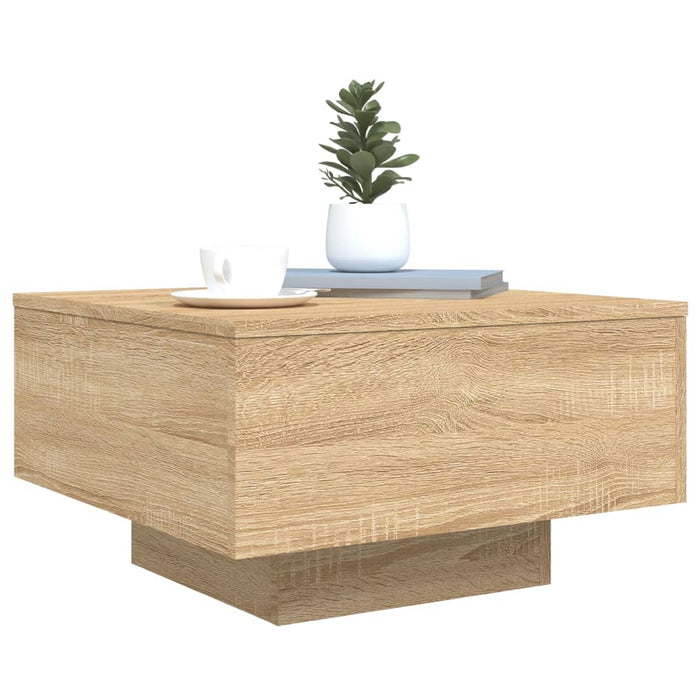 Măsuță de cafea cu lumini LED, stejar sonoma, 55x55x31 cm - WALTI WALTI