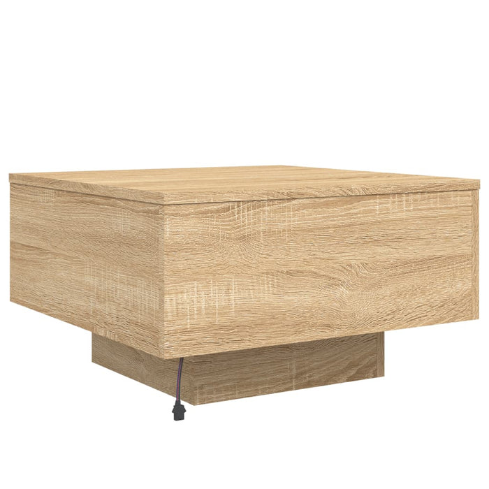Măsuță de cafea cu lumini LED, stejar sonoma, 55x55x31 cm - WALTI WALTI
