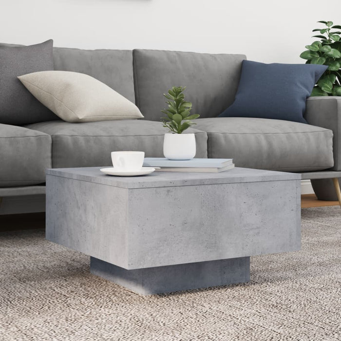 Măsuță de cafea cu lumini LED, gri beton, 55x55x31 cm - WALTI WALTI