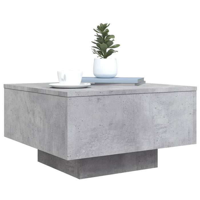 Măsuță de cafea cu lumini LED, gri beton, 55x55x31 cm - WALTI WALTI