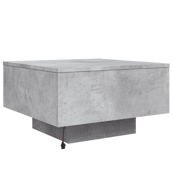 Măsuță de cafea cu lumini LED, gri beton, 55x55x31 cm - WALTI WALTI