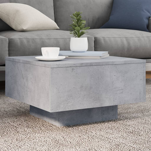 Măsuță de cafea cu lumini LED, gri beton, 55x55x31 cm - WALTI WALTI