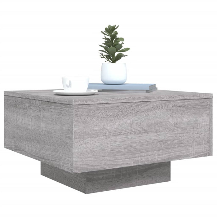 Măsuță de cafea cu lumini LED, gri sonoma, 55x55x31 cm - WALTI WALTI