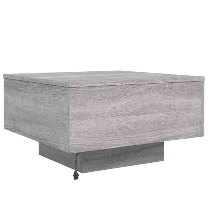 Măsuță de cafea cu lumini LED, gri sonoma, 55x55x31 cm - WALTI WALTI