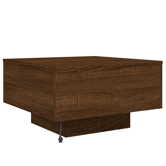 Măsuță de cafea cu lumini LED, stejar maro, 55x55x31 cm - WALTI WALTI