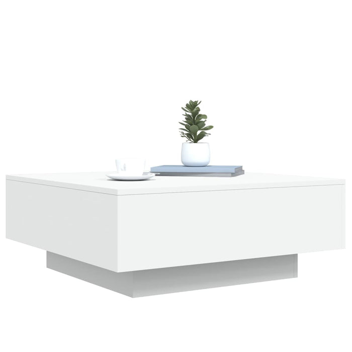 Măsuță de cafea cu lumini LED, alb, 80x80x31 cm - WALTI WALTI