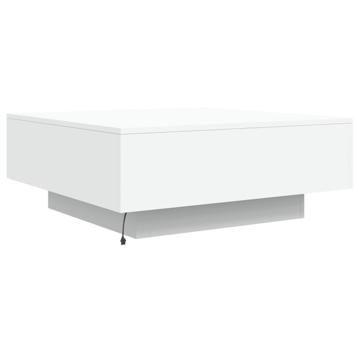 Măsuță de cafea cu lumini LED, alb, 80x80x31 cm - WALTI WALTI