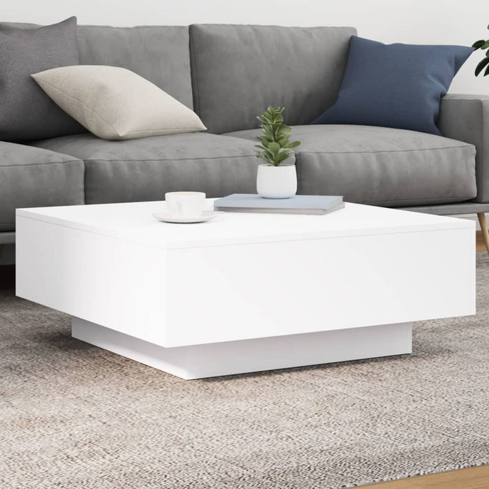 Măsuță de cafea cu lumini LED, alb, 80x80x31 cm - WALTI WALTI