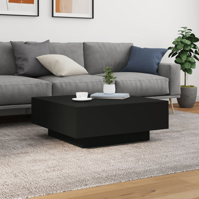 Măsuță de cafea cu lumini LED, negru, 80x80x31 cm - WALTI WALTI