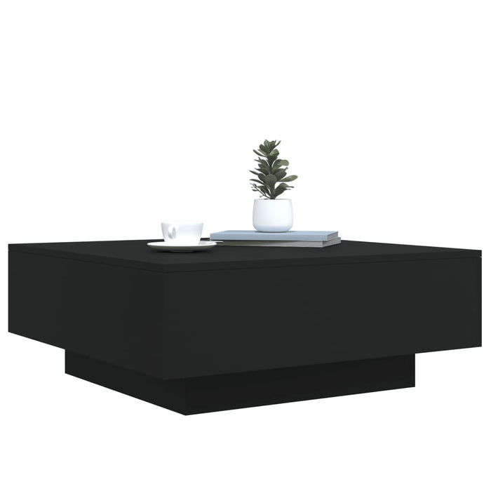 Măsuță de cafea cu lumini LED, negru, 80x80x31 cm - WALTI WALTI