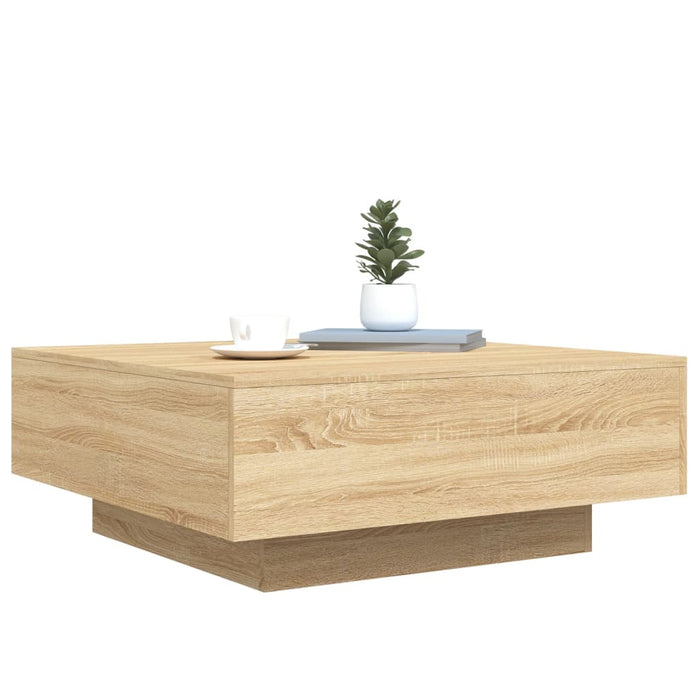 Măsuță de cafea cu lumini LED, stejar sonoma, 80x80x31 cm - WALTI WALTI