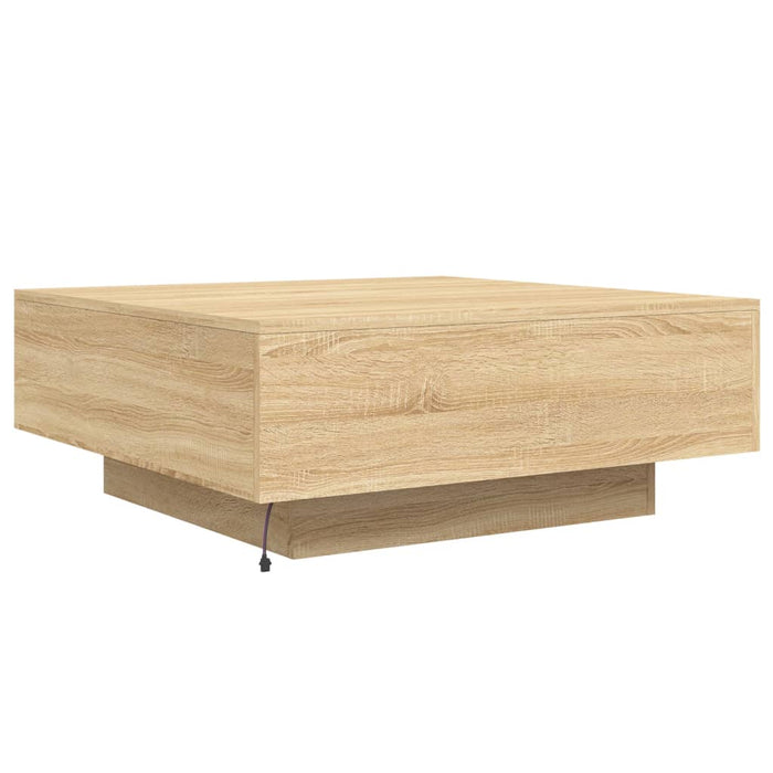 Măsuță de cafea cu lumini LED, stejar sonoma, 80x80x31 cm - WALTI WALTI
