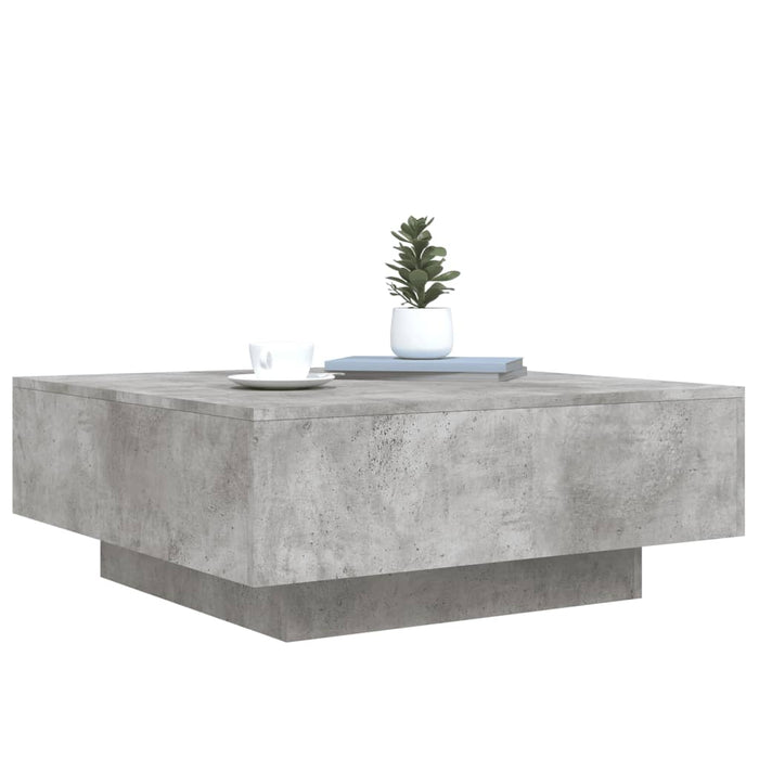 Măsuță de cafea cu lumini LED, gri beton, 80x80x31 cm - WALTI WALTI