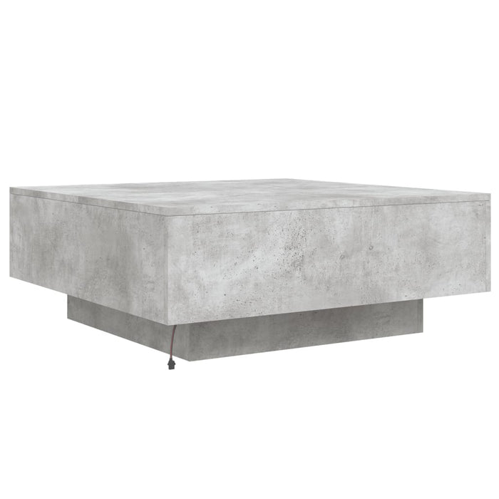 Măsuță de cafea cu lumini LED, gri beton, 80x80x31 cm - WALTI WALTI