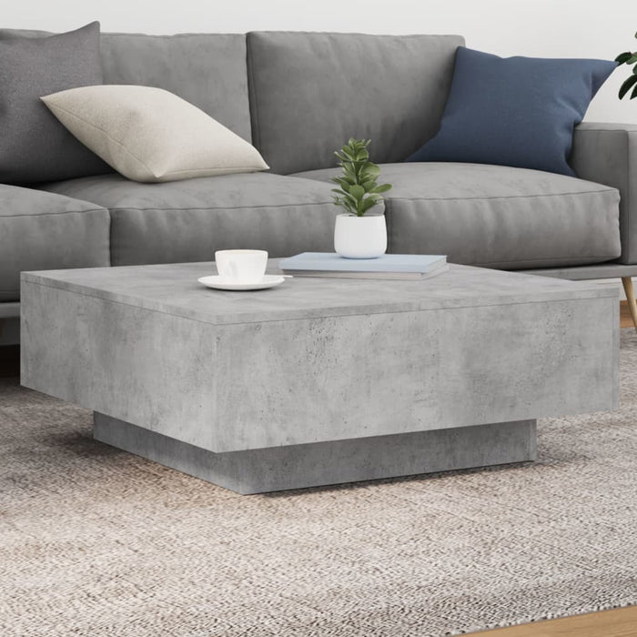 Măsuță de cafea cu lumini LED, gri beton, 80x80x31 cm - WALTI WALTI