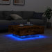 Măsuță de cafea cu lumini LED, stejar fumuriu, 80x80x31 cm - WALTI WALTI