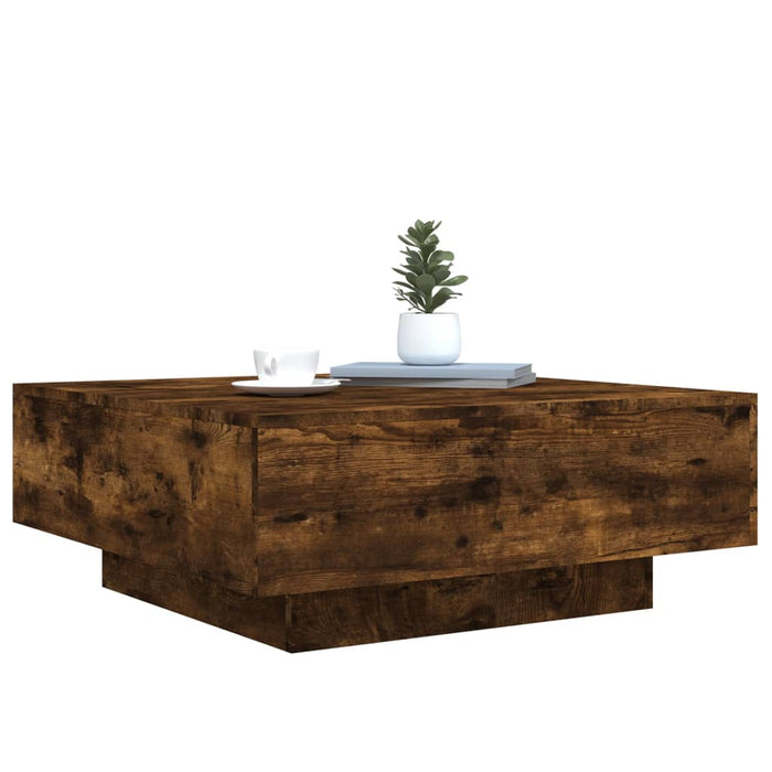 Măsuță de cafea cu lumini LED, stejar fumuriu, 80x80x31 cm - WALTI WALTI