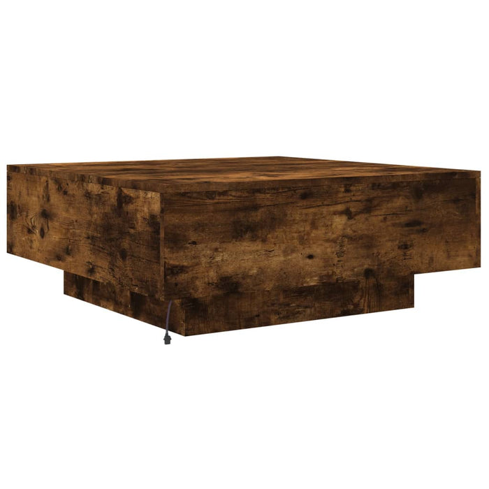 Măsuță de cafea cu lumini LED, stejar fumuriu, 80x80x31 cm - WALTI WALTI
