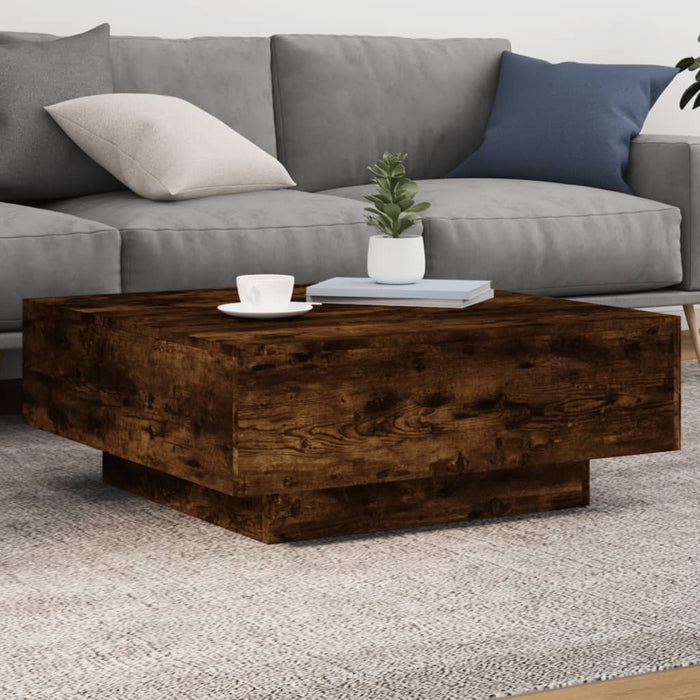 Măsuță de cafea cu lumini LED, stejar fumuriu, 80x80x31 cm - WALTI WALTI