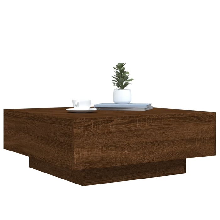 Măsuță de cafea cu lumini LED, stejar maro, 80x80x31 cm WALTI