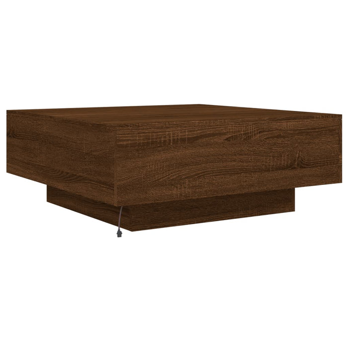 Măsuță de cafea cu lumini LED, stejar maro, 80x80x31 cm WALTI