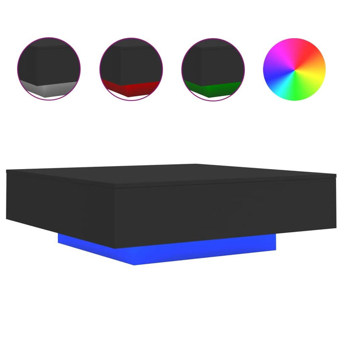 Măsuță de cafea cu lumini LED, negru, 100x100x31 cm - WALTI WALTI
