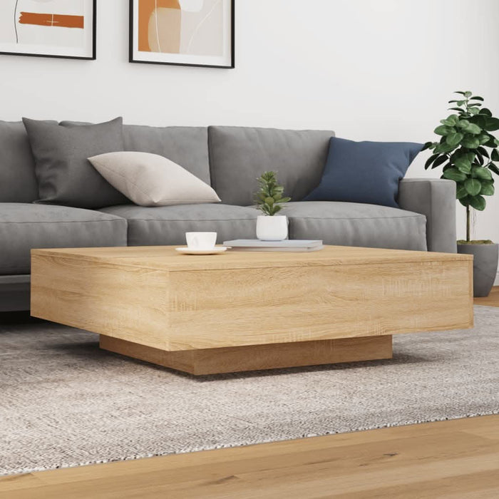 Măsuță de cafea cu lumini LED, stejar sonoma, 100x100x31 cm - WALTI WALTI