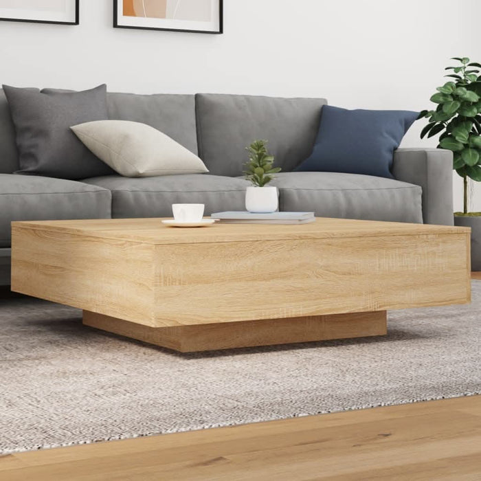 Măsuță de cafea cu lumini LED, stejar sonoma, 100x100x31 cm - WALTI WALTI