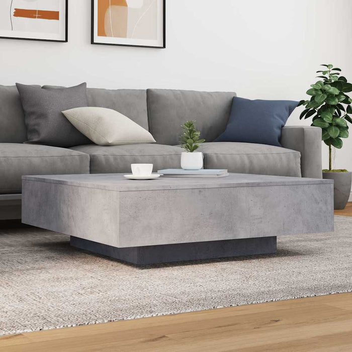Măsuță de cafea cu lumini LED, gri beton, 100x100x31 cm - WALTI WALTI