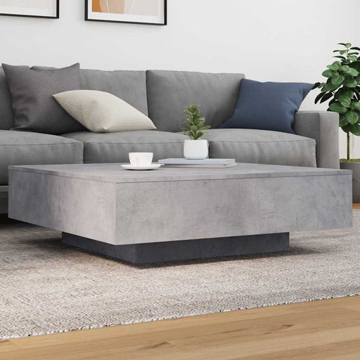 Măsuță de cafea cu lumini LED, gri beton, 100x100x31 cm - WALTI WALTI