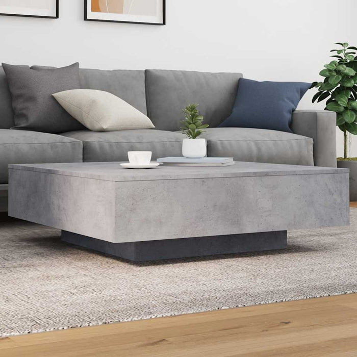Măsuță de cafea cu lumini LED, gri beton, 100x100x31 cm - WALTI WALTI