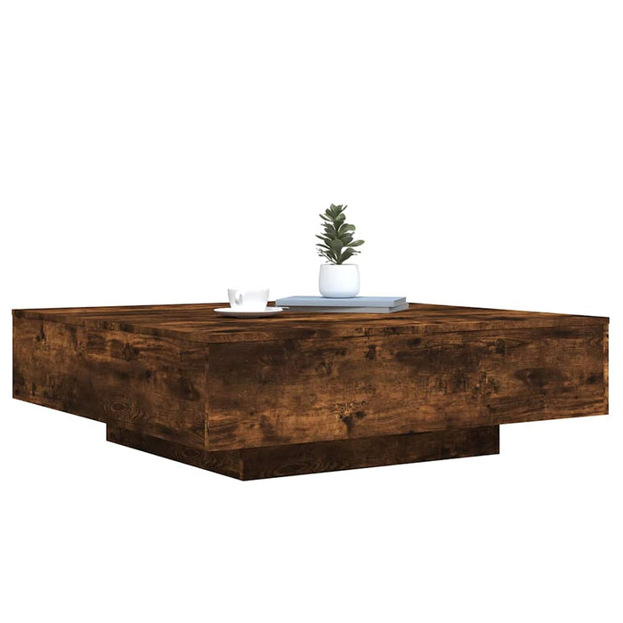 Măsuță de cafea cu lumini LED, stejar fumuriu, 100x100x31 cm - WALTI WALTI