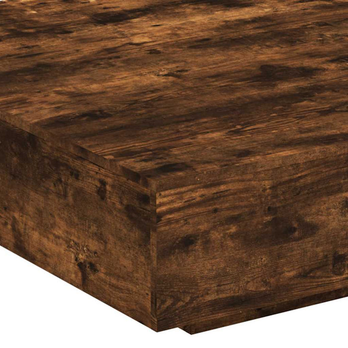 Măsuță de cafea cu lumini LED, stejar fumuriu, 100x100x31 cm - WALTI WALTI