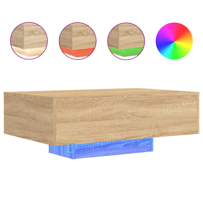 Măsuță de cafea cu lumini LED, stejar sonoma, 85x55x31 cm - WALTI WALTI