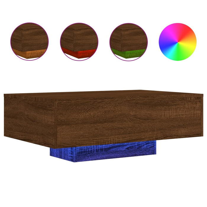 Măsuță de cafea cu lumini LED, stejar maro, 85x55x31 cm WALTI
