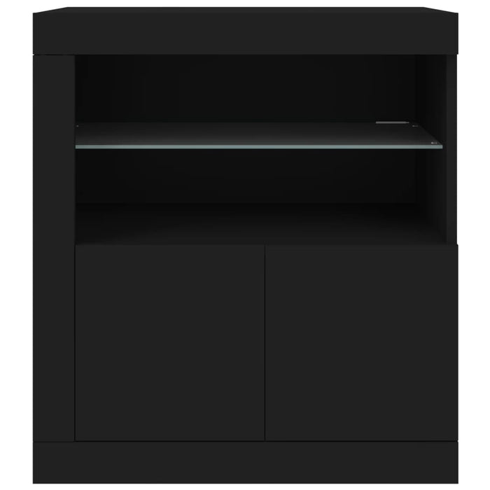 Servantă cu lumini LED, negru, 60,5x37x67 cm WALTI