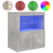 Servantă cu lumini LED, gri beton, 60,5x37x67 cm - WALTI WALTI
