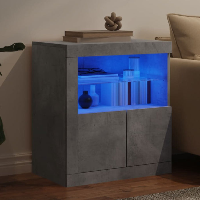 Servantă cu lumini LED, gri beton, 60,5x37x67 cm - WALTI WALTI