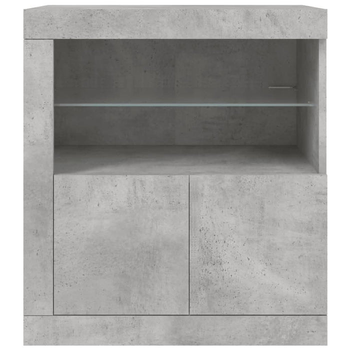 Servantă cu lumini LED, gri beton, 60,5x37x67 cm - WALTI WALTI