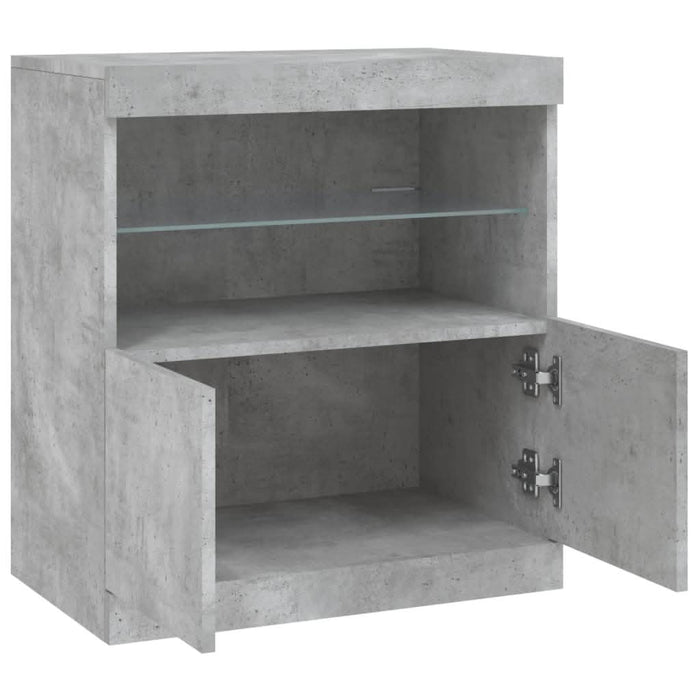 Servantă cu lumini LED, gri beton, 60,5x37x67 cm - WALTI WALTI