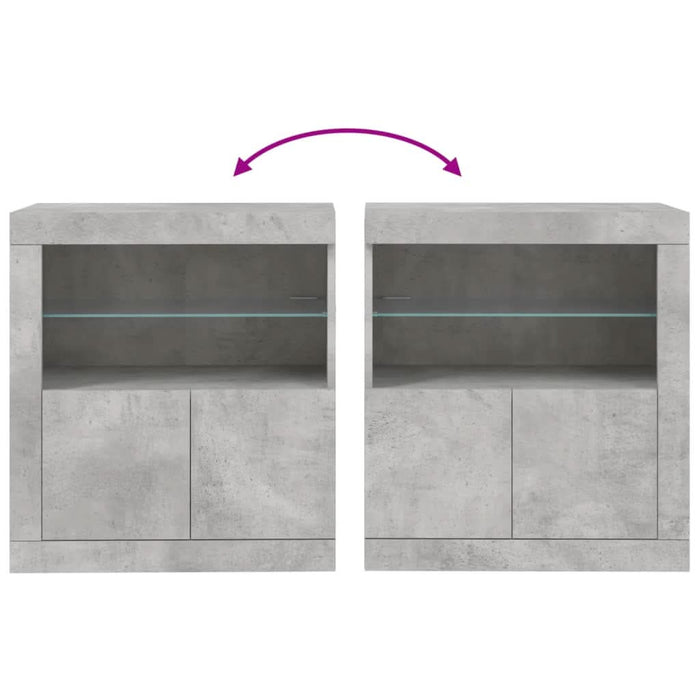 Servantă cu lumini LED, gri beton, 60,5x37x67 cm - WALTI WALTI