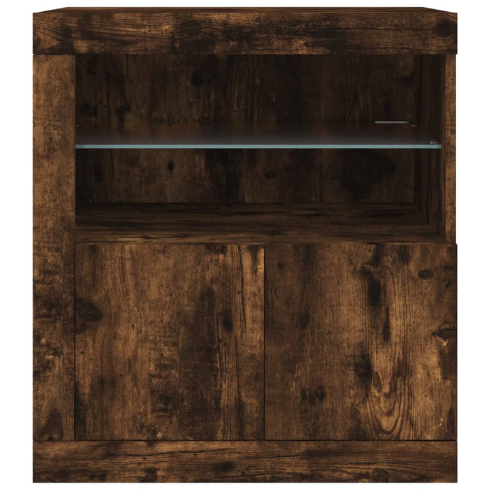 Servantă cu lumini LED, stejar fumuriu, 60,5x37x67 cm - WALTI WALTI