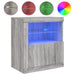 Servantă cu lumini LED, gri sonoma, 60,5x37x67 cm - WALTI WALTI