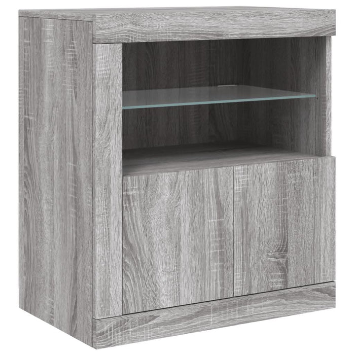 Servantă cu lumini LED, gri sonoma, 60,5x37x67 cm - WALTI WALTI