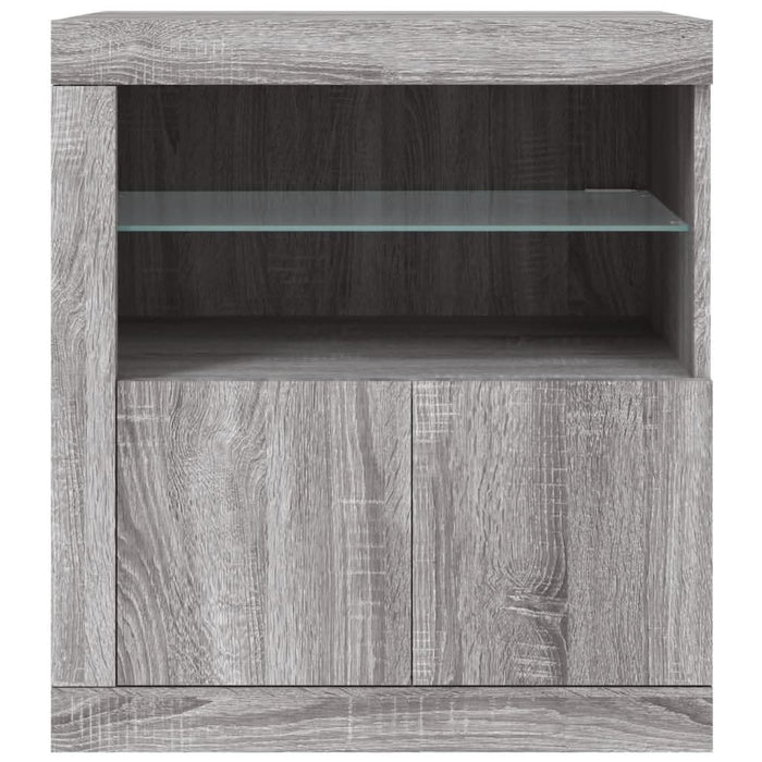 Servantă cu lumini LED, gri sonoma, 60,5x37x67 cm - WALTI WALTI