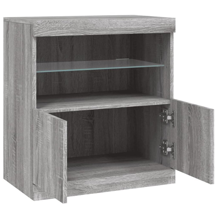 Servantă cu lumini LED, gri sonoma, 60,5x37x67 cm - WALTI WALTI
