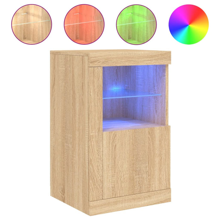 Dulapuri laterale cu lumini LED 2 buc. stejar sonoma - WALTI WALTI