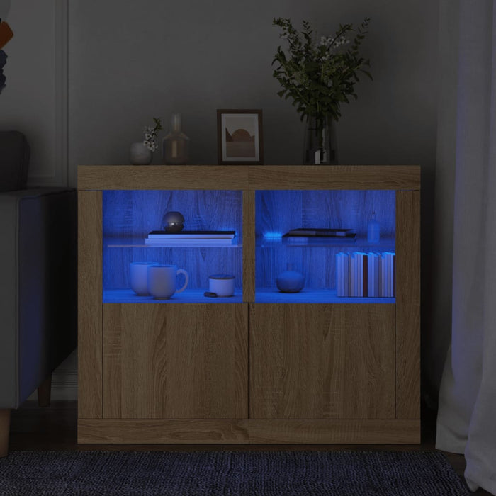 Dulapuri laterale cu lumini LED 2 buc. stejar sonoma - WALTI WALTI