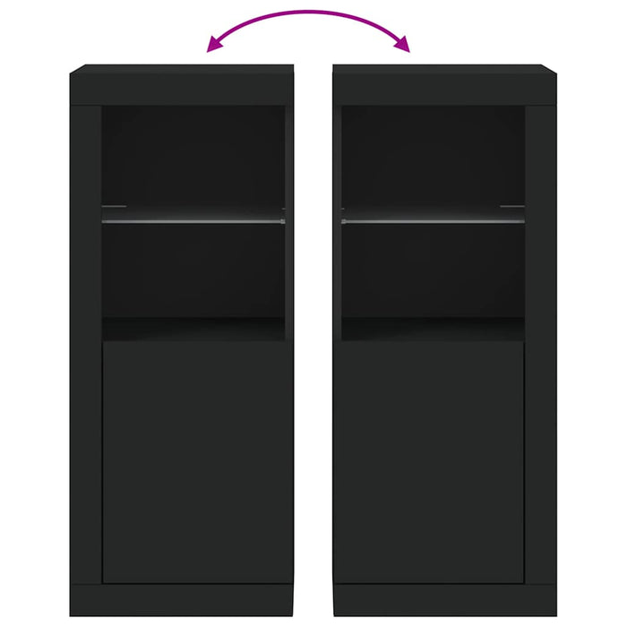Servantă cu lumini LED, negru, 41x37x100 cm - WALTI WALTI